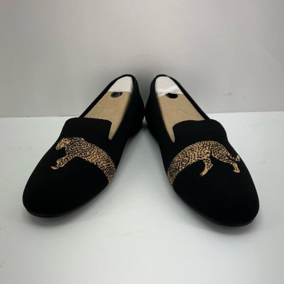 Vivaia, Women's Round-Toe Embroidered Loafers (Audrey) - Black-Cheetah. Size: 43 - Picture 4 of 16